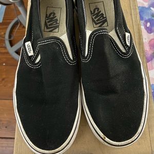 Black Canvas Slip On Vans Some Wear